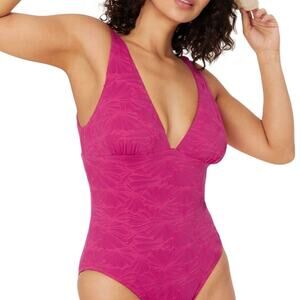 NWOT Sample Andie Swim The Augustine 2XL Pink Floral One Piece Swimsuit 2540